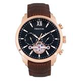 Heritor Arthur Automatic Rose Gold and Black Semi Skeleton Dial Men's Watch HERHR7906 screenshot. Watches directory of Jewelry.