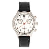 Elevon Men's Antoine Chronograph Genuine Leather Strap Watch 44mm - Silver screenshot. Watches directory of Jewelry.