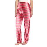 Leveret Women's Sleep Bottoms - Red & White Stripe Fleece Sleep Pants - Women screenshot. Pajamas directory of Lingerie.