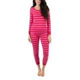 Leveret Women's Sleep Bottoms - Red & Pink Stripe Pajama Set - Women screenshot. Pajamas directory of Lingerie.