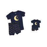 Leveret Girls' Sleep Bottoms - Navy Moon Short-Sleeve Pajama Set & Doll Outfit - Toddler & Girls screenshot. Pajamas directory of Lingerie.