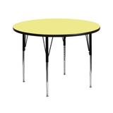 Flash Furniture 42'' Round Yellow Thermal Laminate Activity Table - Standard Height Adjustable Legs, screenshot. Learning Toys directory of Toys.