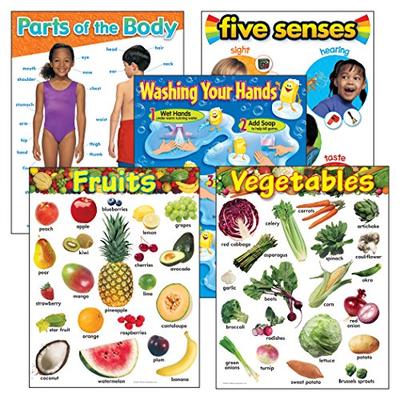 TREND enterprises, Inc. T-38980 Healthy Living Learning Charts Combo Pack, Set of 5
