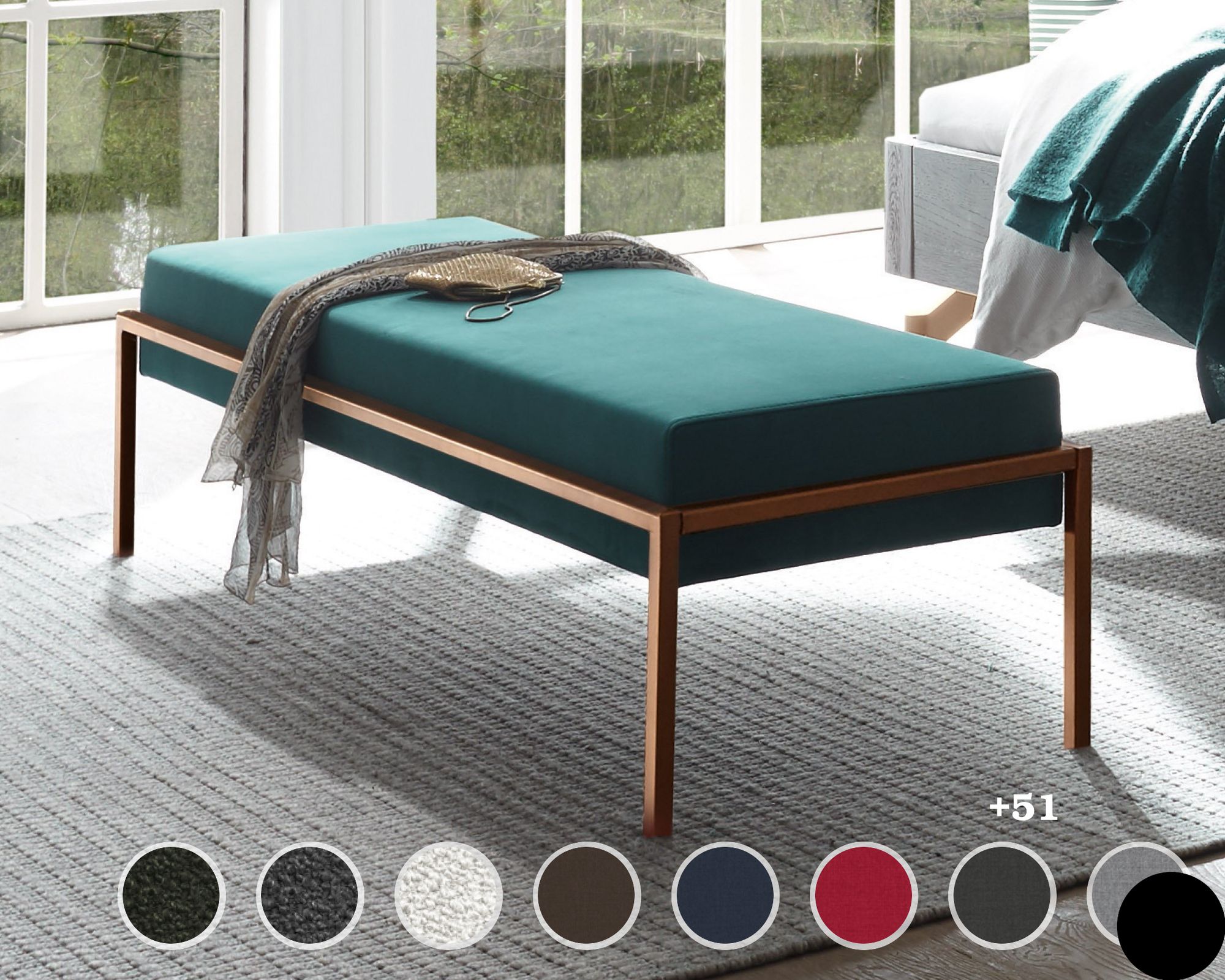 Hasena Bettbank Topa Kupfer / PK3 Casual 330 Sahara