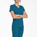 Dickies Women's Balance V-Neck Scrub Top With Zip Pocket - Caribbean Blue Size Xxs (L10593)