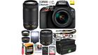 Nikon D3500 DSLR Camera 18-55 VR & 70-300 2 Lens + Ext. Warranty Case Accessory Bundle