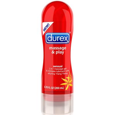 DUREX Massage & Play Sensual 2 in 1 Lube Ylang Ylang, Non-Irritating on The Skin and Doesn't Stain,