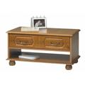 Table Basse Chêne Rustique Rectangle 2 Tiroirs 1 Niche l 82.4 h 42 p 46.5 cm - marron