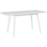 Table Extensible 120/160 x 80 cm en MDF et Bois d'Hévéa Blanc Moderne Sanford