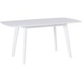 Table Extensible 120/160 x 80 cm en MDF et Bois d'Hévéa Blanc Moderne Sanford - Blanc