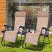 Arlmont & Co. Zechariah Folding Patio Chair w/ Cushions Plastic/Metal in Black | 43.3 H x 35.4 W x 25.2 D in | Wayfair