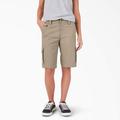 Dickies Women's Relaxed Fit Cargo Shorts, 11" - Desert Sand Size 8 (FR888)