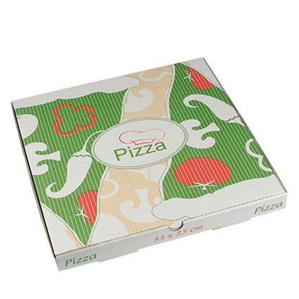 PAPSTAR 100 Pizzakartons, Cellulose "pure" eckig 33 cm x 33 cm x 3 cm Image