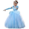 Cinderella Dress Princess Costume Halloween Fancy Party Dress up Outfit Cosplay Dresses, 2-3Years(height 100cm), Blue