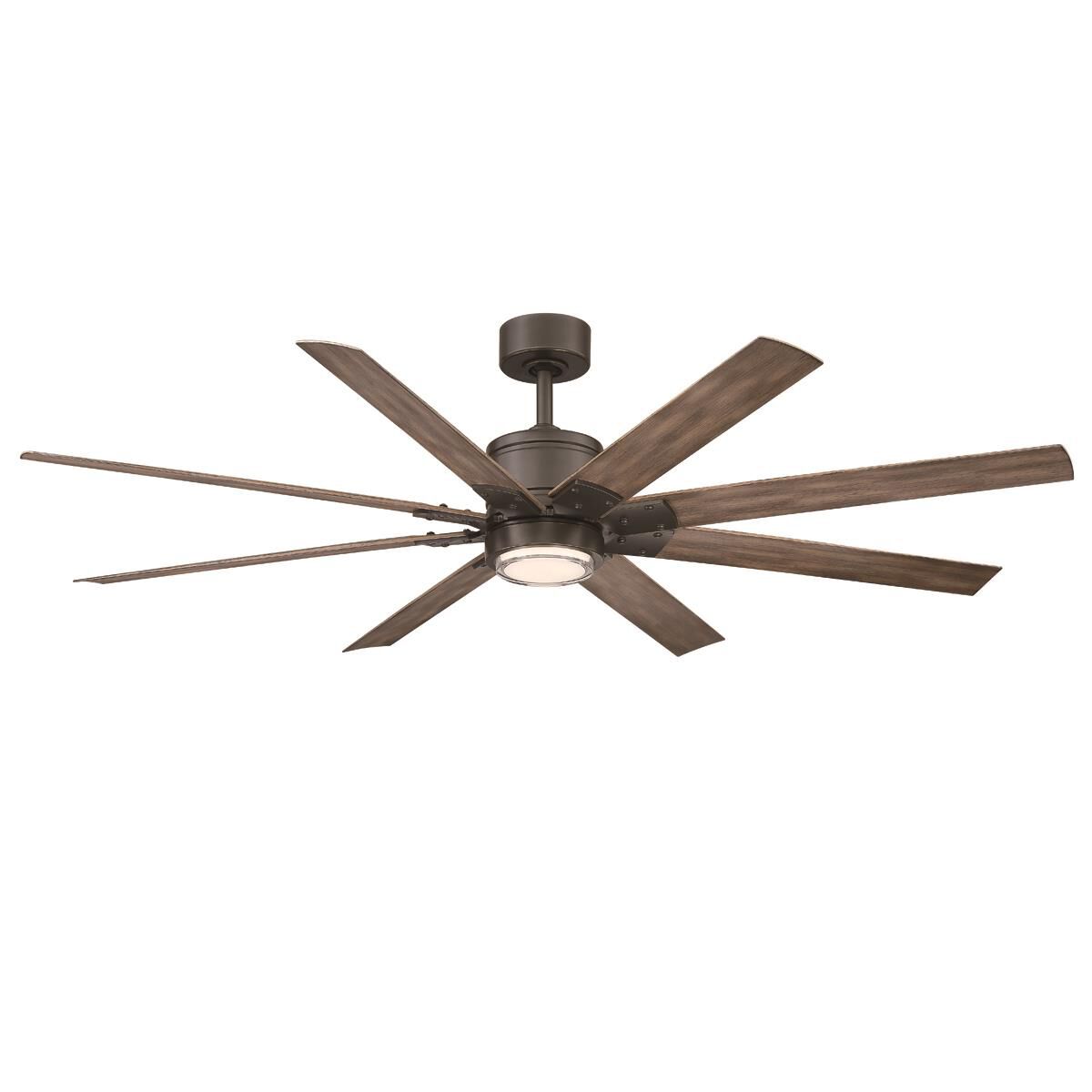 Modern Forms Renegade Outdoor Rated 66 Inch Ceiling Fan with Light Kit - FR-W2001-66L-OB/BW