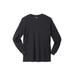 Men's Big & Tall Shrink-Less™ Lightweight Long-Sleeve Crewneck Pocket T-Shirt by KingSize in Heather Charcoal (Size 7XL)