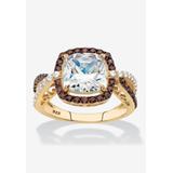 Women's Gold & Silver Princess-Cut Cubic Zirconia Ring by PalmBeach Jewelry in Gold (Size 7)