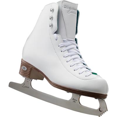 Riedell Emerald Ladies Figure Skates with Eclipse Luna Blades White