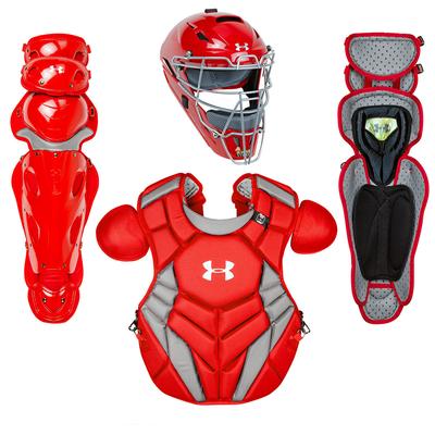 Under Armour Pro Series 4 NOCSAE Certified Youth Catcher's Set - Ages 12-16 Scarlet