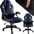 Tectake - Chaise de bureau Forme ergonomique - noir/bleu