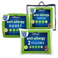 Silentnight Anti Allergy Bed Bundle - x2 Pillows, 10.5 Tog Duvet & Mattress Topper, Single