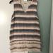 Anthropologie Dresses | Anthropologie Striped Fringe Dress Sz M | Color: Blue/Cream | Size: M