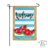 JEC Home Goods Watermelon Hello Summer 2-Sided 1'6 x 1 ft.Garden flag in Blue | 18 H x 12.5 W in | Wayfair GF20020-0