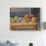 Vault W Artwork Still Life w/ Apples & Pears by Paul Cezanne - Print on Canvas Metal in Blue/Brown | 24 H x 32 W x 2 D in | Wayfair