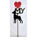 Red Barrel Studio® Doberman Pinscher Love My Heart Floresville Garden Sign Metal | 20 H x 8 W x 1 D in | Wayfair 11056489322B4D75AE3A15FB64145E89