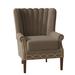 Wingback Chair - Fairfield Chair Aurora 34" Wide Tufted Slipcovered Wingback Chair Polyester/Other Performance Fabrics in White/Brown | Wayfair