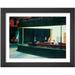 Vault W Artwork 'Nighthawks' by Edward Hopper Framed Painting Print Paper, Solid Wood in Green/Red | 13.5 H x 16.5 W x 1.5 D in | Wayfair