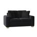 Wade Logan® Anastase 64" Square Arm Loveseat w/ Reversible Cushions Wood/Polyester in Black | 36 H x 64 W x 39 D in | Wayfair
