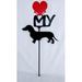 Red Barrel Studio® Dachshund Love My Heart Flintville Garden Sign Metal | 20 H x 9 W x 1 D in | Wayfair A1529F38470549439531645208A5DC30