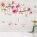 Harriet Bee Somerdale Cherry Blossom Watercolor Floral Asiatic Wall Mural Fabric in White | 106" L x 187" W | Wayfair