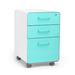 Poppin Stow 3-Drawer Mobile Veritcal Filing Cabinet Metal/Steel in Green/Blue | 25 H x 15.75 W x 20 D in | Wayfair 101388