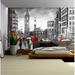 Red Barrel Studio® Oath Monochrome Cityscape Charcoal City Landscape Wall Mural Fabric in Gray | 106" L x 187" W | Wayfair