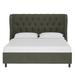 Etta Avenue™ Azariah Tufted Low Profile Platform Bed Upholstered/Velvet in Gray | 46 H x 59 W x 80 D in | Wayfair 6B42B60F199D44F7BEF82B9D6D91FE05