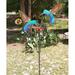 Rosalind Wheeler Kinetic Sculpture 2 Painted Hummingbirds Sanner Garden Stake Metal | 52 H x 18 W x 9 D in | Wayfair