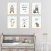 Harriet Bee Danson Tribal, Bear Raccoon Rabbit Hedgehog, Dream Big, Adventure Awaits 6-Piece Set Print in Blue/Brown | Wayfair