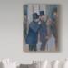 Vault W Artwork 'Portraits at the Stock Exchange' by Edgar Degas Oil Painting Print on Wrapped Canvas in Blue | 19 H x 14 W x 2 D in | Wayfair