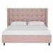 Joss & Main Harrell Tufted Upholstered Low Profile Platform Bed Polyester in Pink/White | 47 H x 61 W x 80 D in | Wayfair