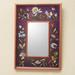 Bungalow Rose Meadow Vibrant Collectible Reverse Painted Glass Wall Mirror Wood in Brown | 10 H x 7 W x 0.5 D in | Wayfair 228117
