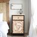 Dakota Fields Rustic Nightstand w/ Drawer & 1-Door Cabinet Wood in Brown | 25.875 H x 15.125 W x 13.875 D in | Wayfair