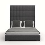Brayden Studio® Handley Tufted Low Profile Standard Bed Upholstered/Revolution Performance Fabrics® in Gray/Black | 87 H x 81 W x 81 D in | Wayfair