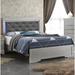 Glory Furniture Paighton Tufted Low Profile Standard Bed Wood & /Upholstered/Faux leather in Gray | 53 H x 63 W x 85 D in | Wayfair G6500C-QB3