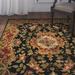 Green 90 x 0.63 in Area Rug - Fleur De Lis Living Alger Oriental Handmade Tufted Wool Black/Area Rug Wool | 90 W x 0.63 D in | Wayfair