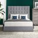 Brayden Studio® Handley Tufted Low Profile Standard Bed Upholstered/Revolution Performance Fabrics® in White | 67 H x 65 W x 65 D in | Wayfair