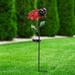 Exhart Solar Bumble Bee of Flowers w/ Twenty-One LED Lights Garden Stake, 8 by 26 Inches Metal in Red | 26.18 H x 8.1 W x 7.1 D in | Wayfair