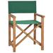 Arlmont & Co. Director's Chair Foldable Camping Chair for Outdoor Solid Wood Teak Solid Wood in Green | 33.5 H x 22.8 W x 21.5 D in | Wayfair