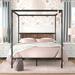 Zinus Gina Canopy Bed in Black | 72 H x 62.8 W x 81.54 D in | Wayfair FBMIND-72Q